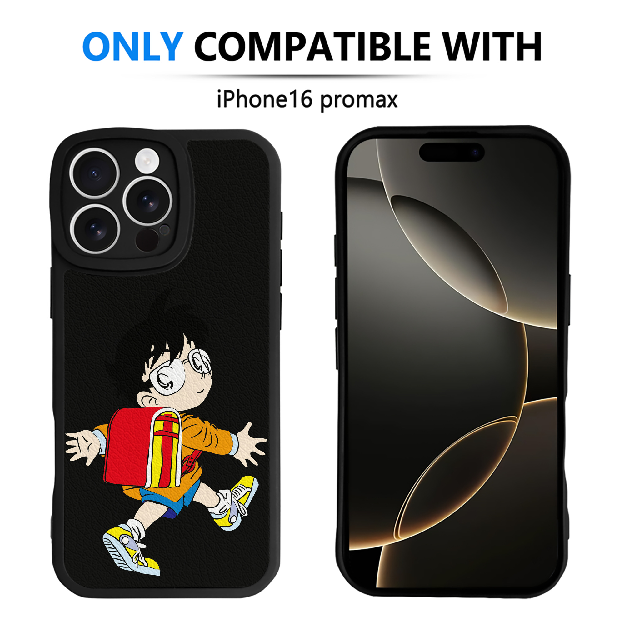 （画像用） 名探偵コナン 江戸川 コナン Detective Conan Conan Edogawa 【iPhone 16シリーズ対応】シリコンスマホケース（レザー調） 材質：シリコン